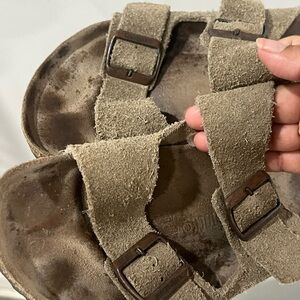 Birkenstock Tan Suede Slippers